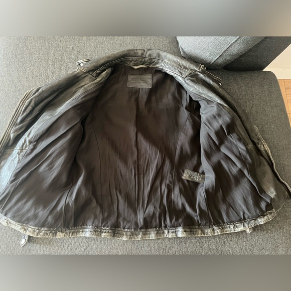 All Saints Women’s Leather Biker Jacket Size 4 - Picture 10 of 12